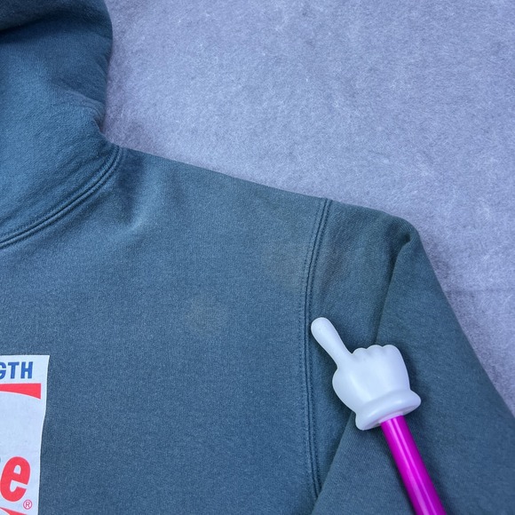 Supreme Shine Hoodie Men's Medium Gray Brillo Logo Cotton Fleece Sweatshirt 2021 - Picture 2 of 15